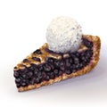 Vector American blueberry pie a la mode with crispy crumbly crust and decorative braid on top. Juicy blaeberry juicy jam