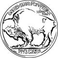 Vector American Buffalo gold coin