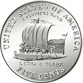 Vector American coin Lewis and Clark five cents Royalty Free Stock Photo