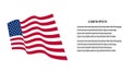 Vector American Flag on White Isolated Background. Waving Flag USA, Ribbon - Vector illustration. Vector composition with USA flag Royalty Free Stock Photo