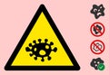 Vector Amoeba Warning Triangle Sign Icon Royalty Free Stock Photo