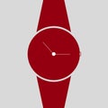 Vector analog clock on a wrist icon. Symbol of time management, chronometer with hour and minute arrow.