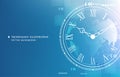 Vector analog technology clock blue backgrounds.time forward concept.