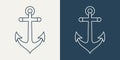 Vector Anchors. Anchor Silhouette Icon Set. Anchor with Outline. Anchor Design Template. Vector Illustration Royalty Free Stock Photo