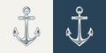 Vector Anchors. Anchor Silhouette Icon Set. Anchor with Outline. Anchor Design Template. Vector Illustration Royalty Free Stock Photo