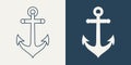 Vector Anchors. Anchor Silhouette Icon Set. Anchor with Outline. Anchor Design Template. Vector Illustration Royalty Free Stock Photo