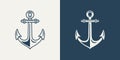 Vector Anchors. Anchor Silhouette Icon Set. Anchor with Outline. Anchor Design Template. Vector Illustration Royalty Free Stock Photo