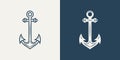 Vector Anchors. Anchor Silhouette Icon Set. Anchor with Outline. Anchor Design Template. Vector Illustration Royalty Free Stock Photo