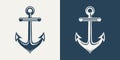 Vector Anchors. Anchor Silhouette Icon Set. Anchor with Outline. Anchor Design Template. Vector Illustration