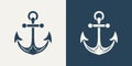 Vector Anchors. Anchor Silhouette Icon Set. Anchor with Outline. Anchor Design Template. Vector Illustration Royalty Free Stock Photo