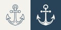 Vector Anchors. Anchor Silhouette Icon Set. Anchor with Outline. Anchor Design Template. Vector Illustration Royalty Free Stock Photo