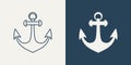 Vector Anchors. Anchor Silhouette Icon Set. Anchor with Outline. Anchor Design Template. Vector Illustration Royalty Free Stock Photo