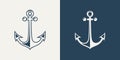 Vector Anchors. Anchor Silhouette Icon Set. Anchor with Outline. Anchor Design Template. Vector Illustration Royalty Free Stock Photo