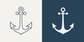 Vector Anchors. Anchor Silhouette Icon Set. Anchor with Outline. Anchor Design Template. Vector Illustration Royalty Free Stock Photo