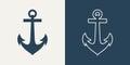Vector Anchors. Anchor Silhouette Icon Set. Anchor with Outline. Anchor Design Template. Vector Illustration Royalty Free Stock Photo