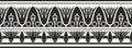 Vector ancient black monochrome Egyptian seamless ornament.