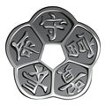 Vector Ancient chinese coin feng shui