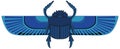 Winged Blue Scarab