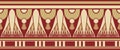 Vector ancient golden and red egyptian seamless ornament. Royalty Free Stock Photo