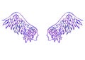 Vector angel wings. profile human faces on the wings - hair Royalty Free Stock Photo