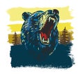 Vector Angry Bear Royalty Free Stock Photo