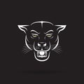 Vector of an angry panther head on black background. Wild Animal