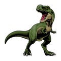 Angry Roaring T-Rex Illustration in Vintage Style Royalty Free Stock Photo
