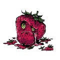 Vector angry strawberry funny character