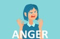 Vector of an angry woman feeling frustrated