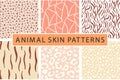 Vector animal skin bold textures print seamless pattern set Royalty Free Stock Photo