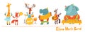 Vector animals musicians vector characters. Ethno music.