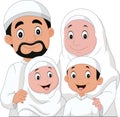 Vector and animation of Muslim families