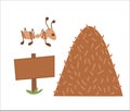 Vector anthill icon. Ant house illustration