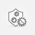 Vector Antibacterial Defence concept icon in thin line style
