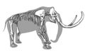 Engraving illustration of mammoth skeleton Royalty Free Stock Photo
