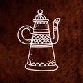 Vector antique teapot. White. Vector design Royalty Free Stock Photo