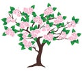 Vector apple blossom tree Royalty Free Stock Photo