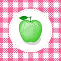 Vector Apple green color on cell cute pink seamless pattern background.
