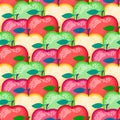 Vector Apple seamless pattern. Apples of different colors.