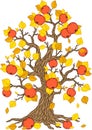 Vector apple tree. Tree collection. Tree season Royalty Free Stock Photo