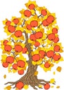 Vector apple tree. Tree collection. Tree season Royalty Free Stock Photo