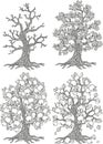 Vector apple tree. Tree collection. Tree season Royalty Free Stock Photo