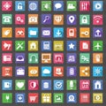 Vector Application Web Icons Set in Flat Design with Long Shadows. Royalty Free Stock Photo