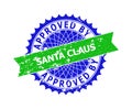 APPROVED BY SANTA CLAUS Bicolor Rosette Distress Seal