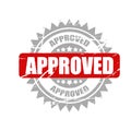 Vector approved stamp. informative illustration, advertising and marketing background