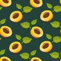 Vector apricot seamless pattern