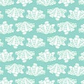 Vector aqua monochrome rows of giant clam seashells repeat pattern. Suitable for gift wrap, textile and wallpaper. Royalty Free Stock Photo
