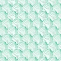 Vector aqua rows of cockles clam seashells repeat pattern. Suitable for gift wrap, textile and wallpaper Royalty Free Stock Photo