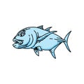 Vector aquarium fish silhouette illustration. Colorful cartoon flat aquarium fish icon for your design Royalty Free Stock Photo