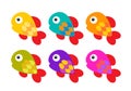 Vector aquarium fish silhouette illustration. Colorful cartoon flat aquarium fish icon Royalty Free Stock Photo